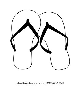 Flip flops sandals in black and white