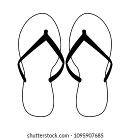 Flip flops sandals in black and white
