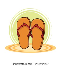 Flip flops sandals footwear cartoon vector illustration graphic design