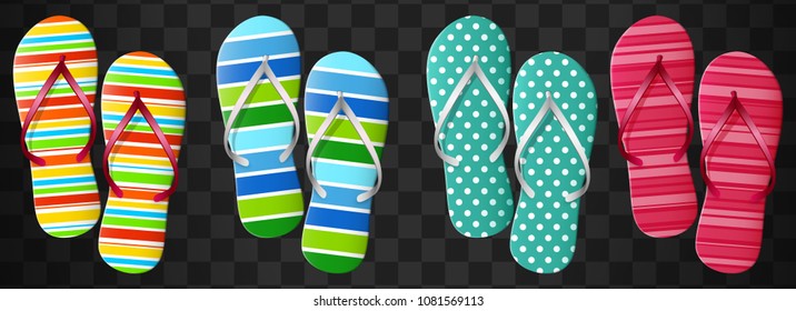  Flip flops set. Isolated vector design.