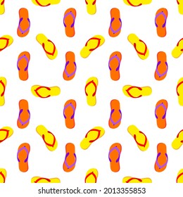 Flip flops set. Isolated vector design. Beach slippers. rubber Flip flops Travel footwear Summer holiday vacation Graphic Illustration simple symbol Closeup