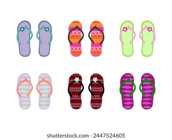 Flip flops set. Isolated vector design.