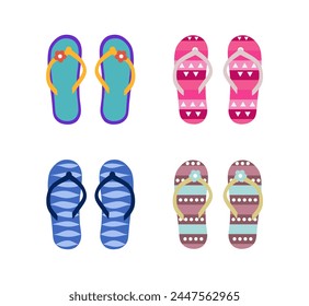 Flip flops set. Isolated vector design.