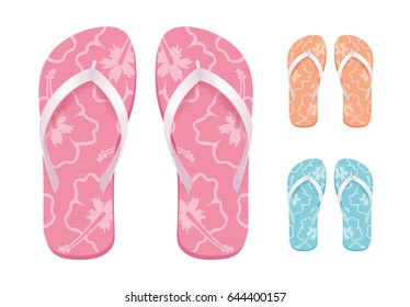 Flip Flops Set Isolated Vector Design Stock Vector (Royalty Free) 644400157