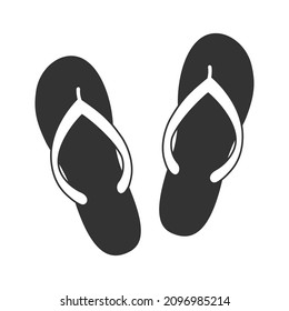 Flip flops sign. Summertime vacation attribute. Symbol of summer. Icon flip flops isolated on white background. Vector illustration