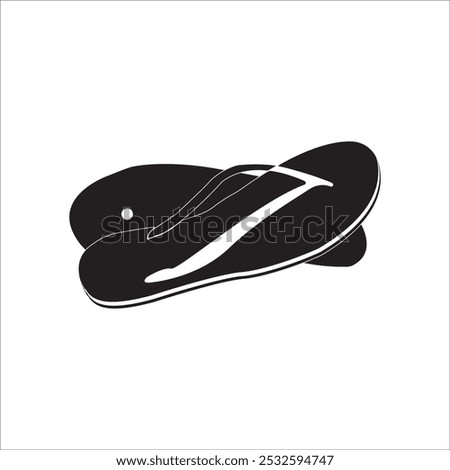 FLIP FLOPS SILHOUETTE ICON VECTOR ILLUSTRATION SYMBOL DESIGN