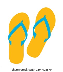 Flip flops simple icon on white background. Vector Illustration