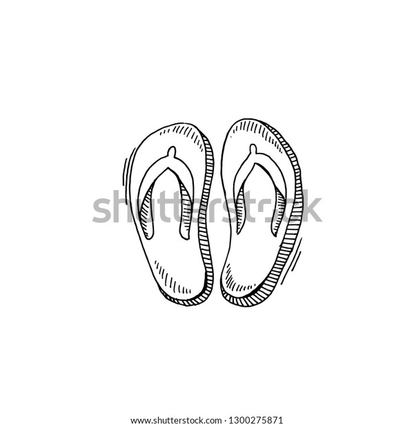 Flip Flops Sketch Drawing Icon Summer Stock Vector (Royalty Free ...