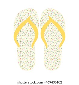 Flip flops, Slippers with floral pattern
