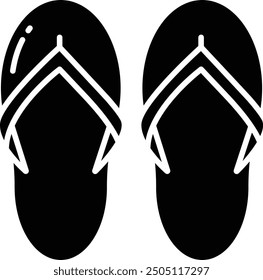 Flip Flops solid glyph vector illustration