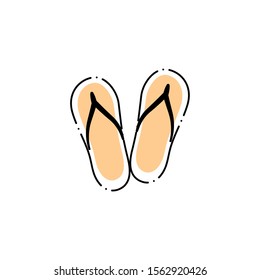 flip flops of spa fill style icon vector illustration design