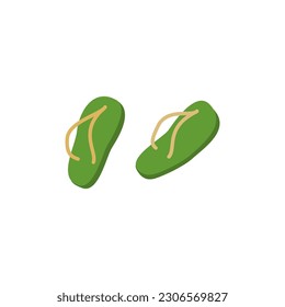 Flip flops summer beach shoes flat cartoon vector illustration isolated on white background. Pair of slippers or flip flops for children or adults summer sea vacation.