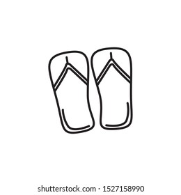 flip flops summer icon line illustration design