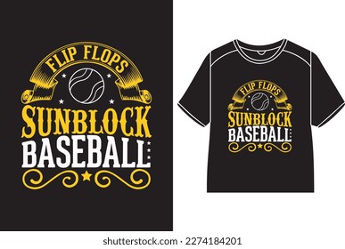 Flip flops sunblock baseball T-Shirt Design svg
