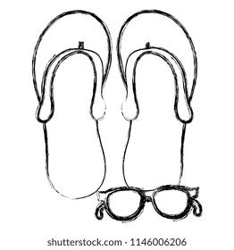 flip flops and sunglasses