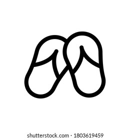 Vector de contorno de icono Flip Flops (Piscina). aislado en fondo blanco
