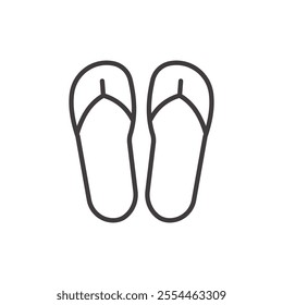 Flip Flops thin liner icon vector.