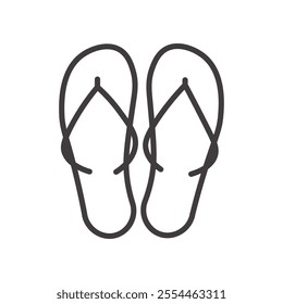 Flip Flops thin liner icon vector.