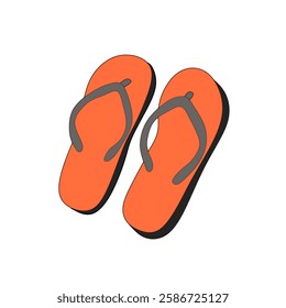 Flip flops  travel and tourism  beach slippers sign vector graphics  a orange flip flops on a white background