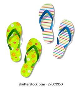 Flip flops. Vector.