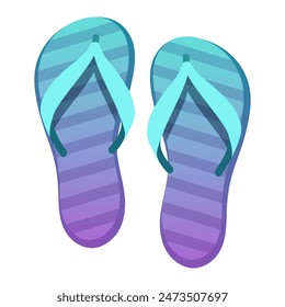 Flip flops. Vector clipart isolated on white background.