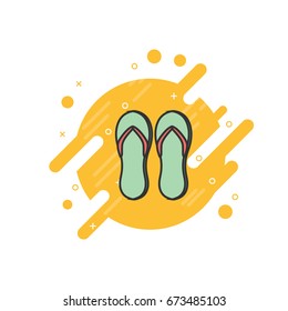 Flip flops vector flat icon. Summer illustration 