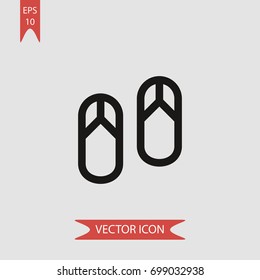 Flip flops vector icon, illustration symbol