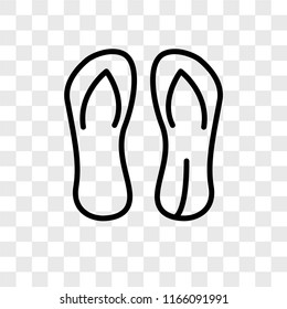 Flip flops vector icon isolated on transparent background, Flip flops logo concept