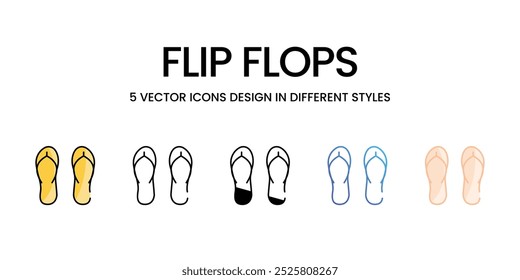 Flip Flops vector icons set stock illustration