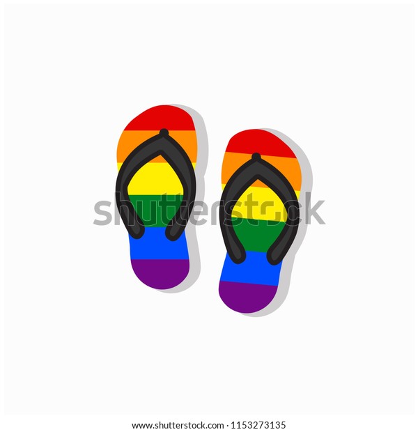 gay pride flip flops