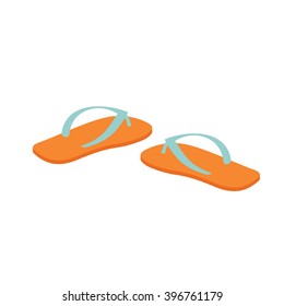 Flip flops vector illustration. Flip flops isolated background. Flip icon. Bright shoes isolated background. Concept tourism travel holiday adventure