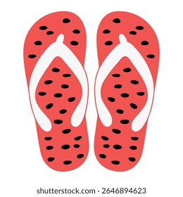Flip Flops. Flip Flops Vector Illustration. Summer Footwear. Summer Beach Footwear, Sandal Isolated. Flat Design Summer Casual Shoes Vector. Cute Rubber Sandals in Flat Style for Summer Design
