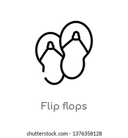 flip flops vector line icon. Simple element illustration. flip flops outline icon from brazilia concept. Can be used for web and mobile