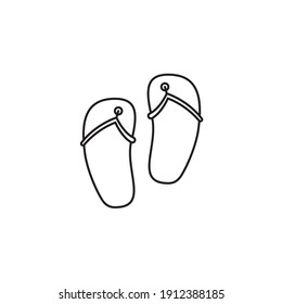Flip Flops vector line icon. Beach footwear outline symbol.