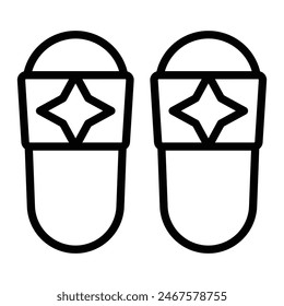 Flip Flops Vector Line Icon Design