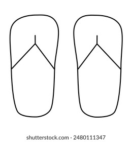 Flip Flops Vector Line Icon Design