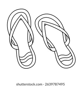 Flip Flops Vector Line Isolated