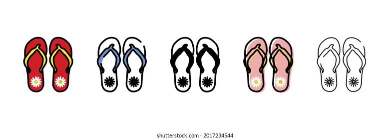 flip flops vector type icon