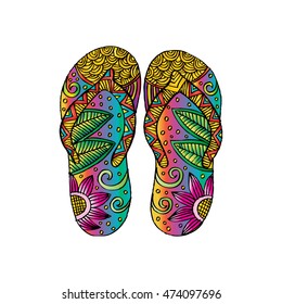 Flip flops. Zentangle style.