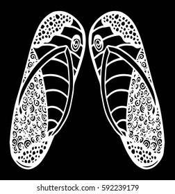 Flip flops. Zentangle style