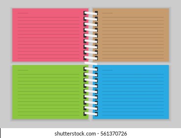 Flip four color notebook background