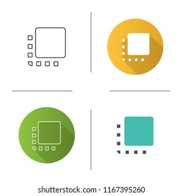 Flip to front button icon. Flat design, linear and color styles. Isolated vector illustrations