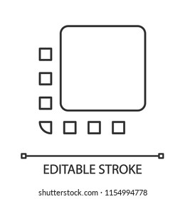 Flip to front button linear icon. Thin line illustration. Contour symbol. Vector isolated outline drawing. Editable stroke
