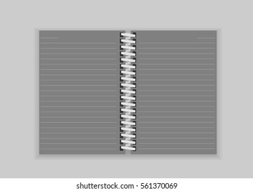 Flip gray color notebook background