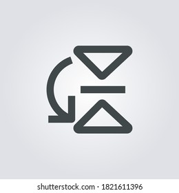 flip horizontal bottom Icon. flip horizontal bottom symbol isolated on Gradient background. Vector Illustration