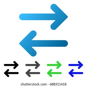 Flip Horizontal flat vector icon. Colored flip horizontal gradient, gray, black, blue, green icon versions. Flat icon style for application design.