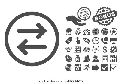 Flip Horizontal icon with bonus pictures. Vector illustration style is flat iconic symbols, gray color, white background.