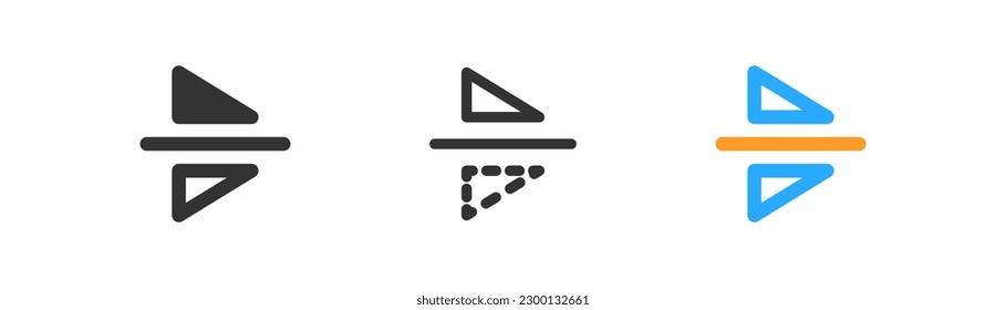 Flip horizontal icon on light background. Mirroring symbol. Switch, swap, opposite. Outline, flat and colored style. Flat design. Vector illustration.