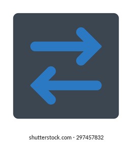 Flip Horizontal icon from Primitive Buttons OverColor Set. This rounded square flat button is drawn with smooth blue colors on a white background.