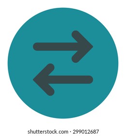 Flip Horizontal icon from Primitive Round Buttons OverColor Set. This round flat button is drawn with soft blue colors on a white background.